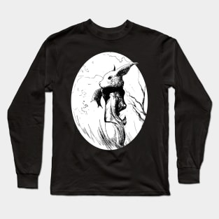 Rambling rabbit - ink -  fantasy inspired art and designs Long Sleeve T-Shirt